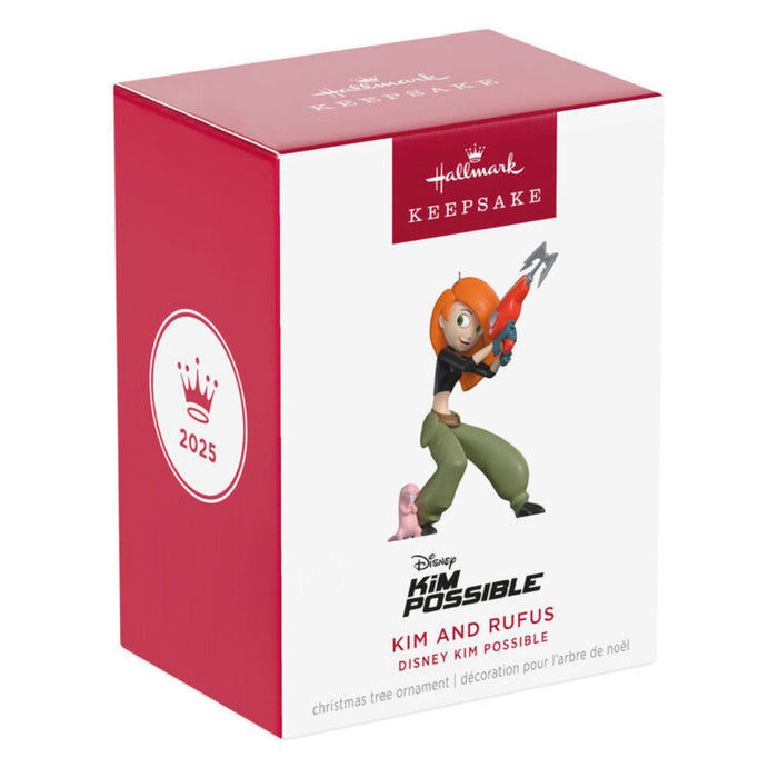 Hallmark Keepsake Christmas ornament packaging featuring Kim Possible and Rufus.