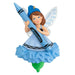 Hallmark 2026 Cornflower Fairy ornament with blue crayon hat and glitter wings