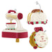 Decorative snowman themed mixer, toaster and waffle maker ornament on a white background
