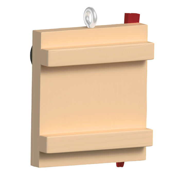  Mini Sushi Ornament Backside plain beige board. with red chopsticks sticking out both ends. 