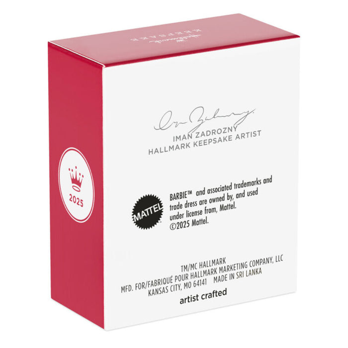 Hallmark Keepsake Artist box with Iman Zadrozny's signature and Barbie branding.