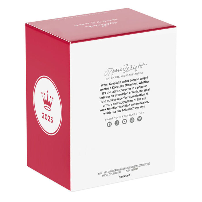 Red and white box with '2025' and a crown logo on a white background