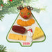 Christmas Tree shaped charcuterie board "2025" Ornament hanging from a tree