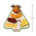 Christmas Tree shaped charcuterie board "2025" Ornament on a white background with product dimensions