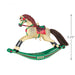 Christmas ornament of a  beige rocking horse with '2025' on a white background with product dimensions 