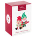 Hallmark Keepsake Christmas ornament packaging with two gnomes on a white background