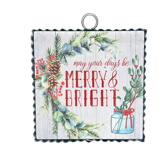 6" Holiday Greetings Tin Wall Décor - Assorted 1 at random - 6" Holiday Greetings Tin Wall Décor - Assorted 1 at random