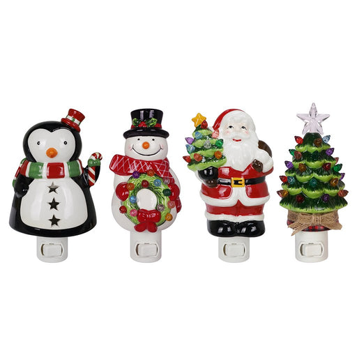 6" North Pole Friends Ceramic Night Light - Assorted by style - 6" North Pole Friends Ceramic Night Light - Assorted by style