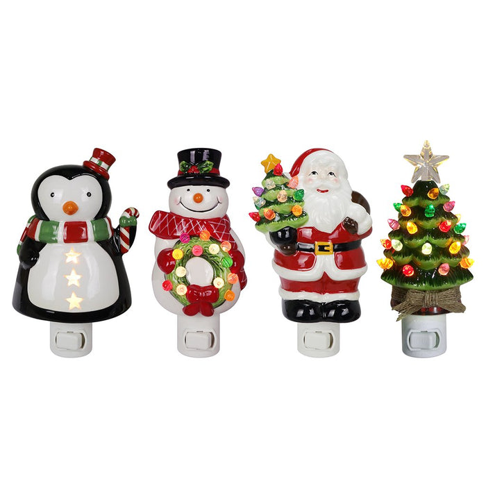 6" North Pole Friends Ceramic Night Light - Assorted by style - 6" North Pole Friends Ceramic Night Light - Assorted by style