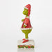 Grinch Jim Shore figurine in a red outfit with a white beard on a white background