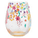 With bedazzled crystals and an array of colorful flowers, this glass is showcasing how far you've grown and experienced.