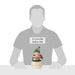 Measurement  image with a persons silhouette  in gray and a decorative snowman figurine on a white background.