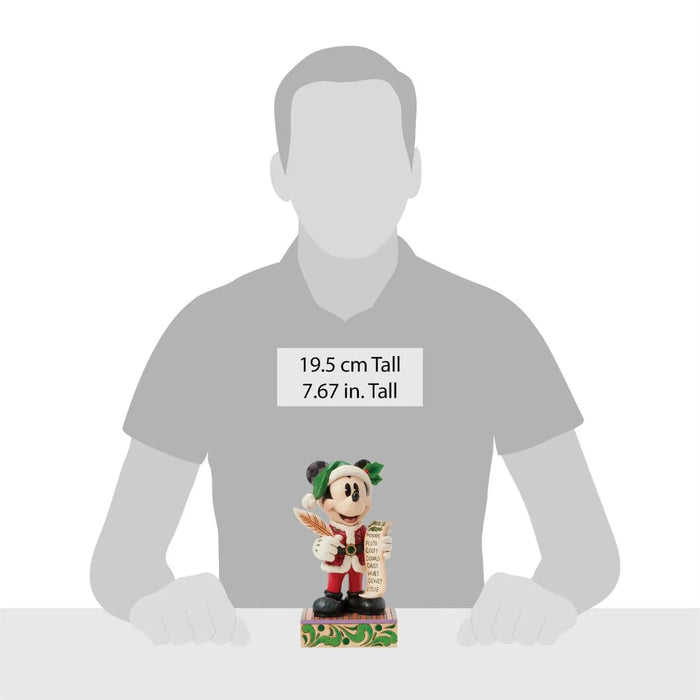 Jim Shore Figurine with height measurement text overlay on a person-shaped silhouette 