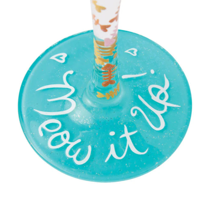 Meow it Up Wine Glass