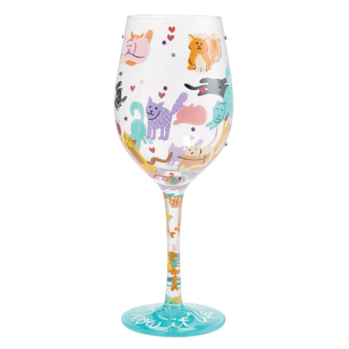 Meow it Up Wine Glass