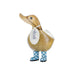 "DCUK Spotty Boots Ducky hand-carved bamboo root duck figurine with spotty boots that are  baby blue 