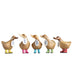 "DCUK Spotty Boots Ducky hand-carved bamboo root duck figurine with spotty boots, assorted boot colors  on a white background 