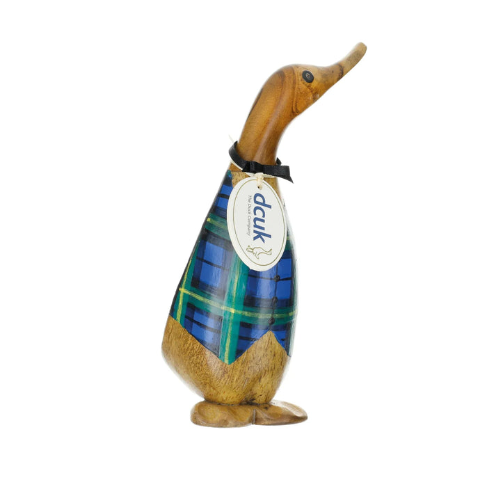 DCUK:  Wooden Tartan Waistcoat Ducklings – Hand-Carved Bamboo Root Figurines