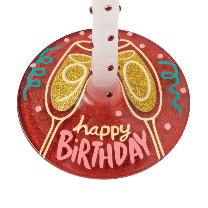 Happy 90th Birthday Wine Glass