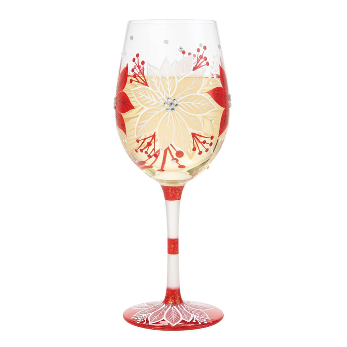 This Lolita Holiday Blossoms Wine Glass adds a cheerful seasonal touch to your table, while the classic wine glass shape makes it perfect for serving your favorite drinks.