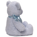 Blue teddy bear 15" with a blue bow on a white background