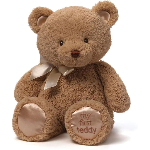 Tan Bear 15" with a tan bow 