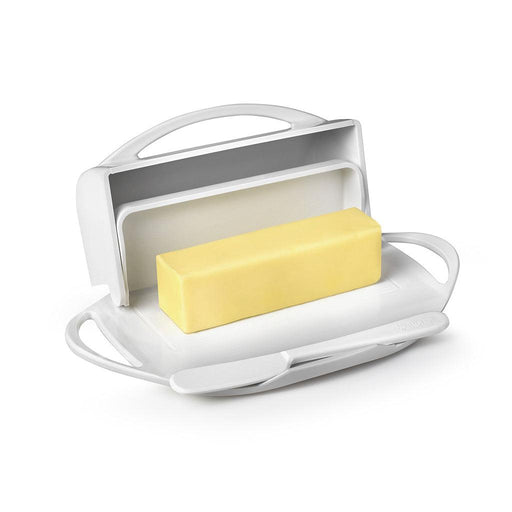 "Butterie Flip-Top Butter Dish & Spreader -"