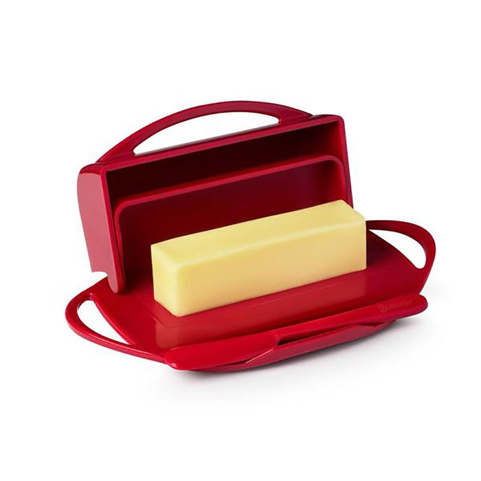 "Butterie Flip-Top Butter Dish & Spreader -"