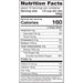 "Nutrition Facts label for Stonewall Kitchen Blueberry Pancake & Waffle Mix, showing 160 calories per 1/3 cup dry mix serving, 0.5g total fat, 34g carbohydrates, 4g protein, 8g total sugars (5g added), 160mg sodium, and small amounts of calcium, iron, and potassium."