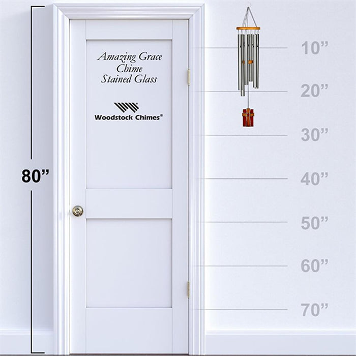 "Woodstock Chimes : Amazing Grace Stained Glass Chime -"