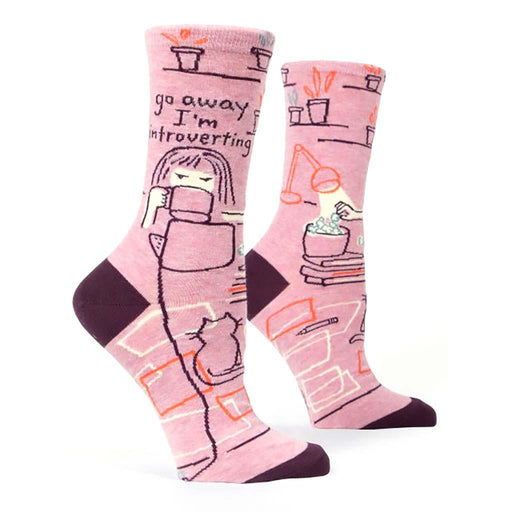 "Blue Q : Women's Crew Socks - \"Go Away I'm Introverting\" - Annie's Hallmark"