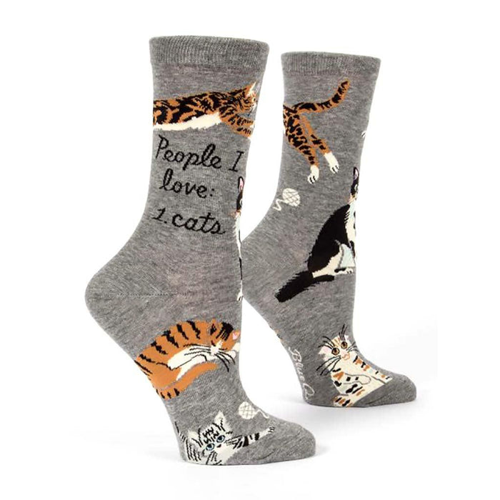 "Blue Q : Women's Crew Socks - \"People I Love: Cats\" - Annie's Hallmark"