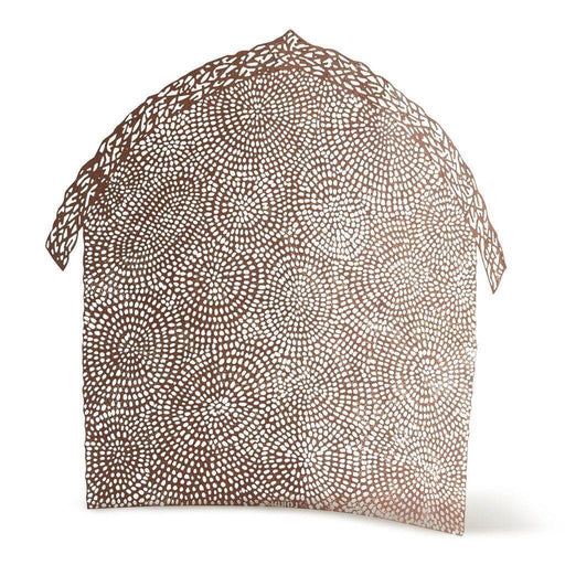 "Willow Tree Shelter for The Holy Family – arched pierced-metal nativity backdrop with tree design, decorative accessory for Holy Family figurine by Susan Lordi"