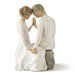 "Willow Tree Around You Figurine – romantic couple seated with foreheads touching, hand-painted resin sculpture by Susan Lordi symbolizing enduring love and connection"