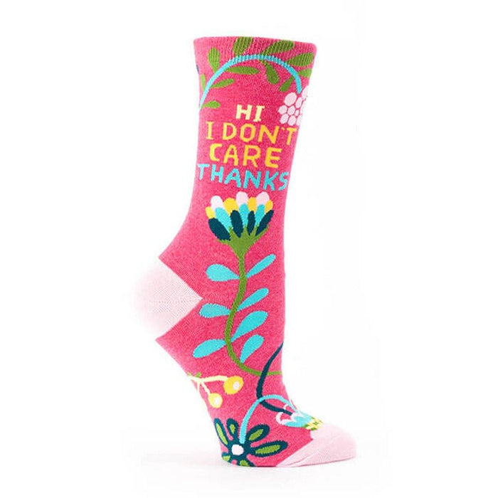 "Blue Q : Women's Crew Socks - \"Hi, I Don't Care, Thanks\" -"