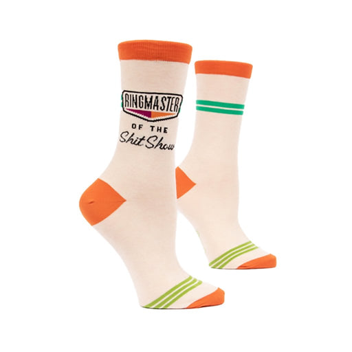 "Blue Q : Men's Crew Socks - \"Ringmaster Of The Shit Show\" -"