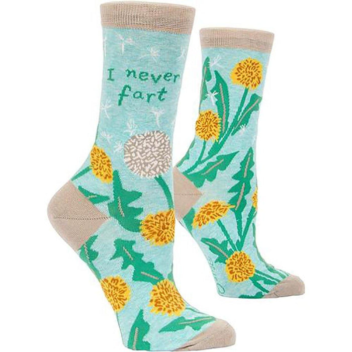 "Blue Q : Women's Crew Socks - \"I Never Fart\" -"