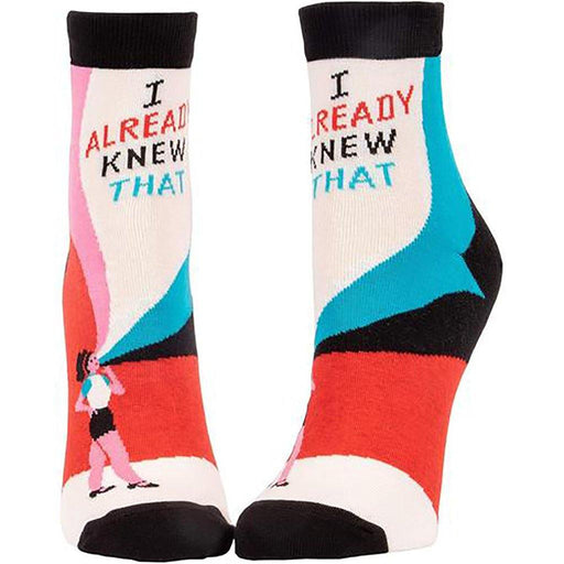 "Blue Q : Women's Ankle Socks - \"I Already Knew That\" -"