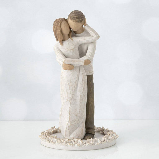 "Willow Tree Together Cake Topper figurine of embracing couple – romantic wedding and anniversary decoration"