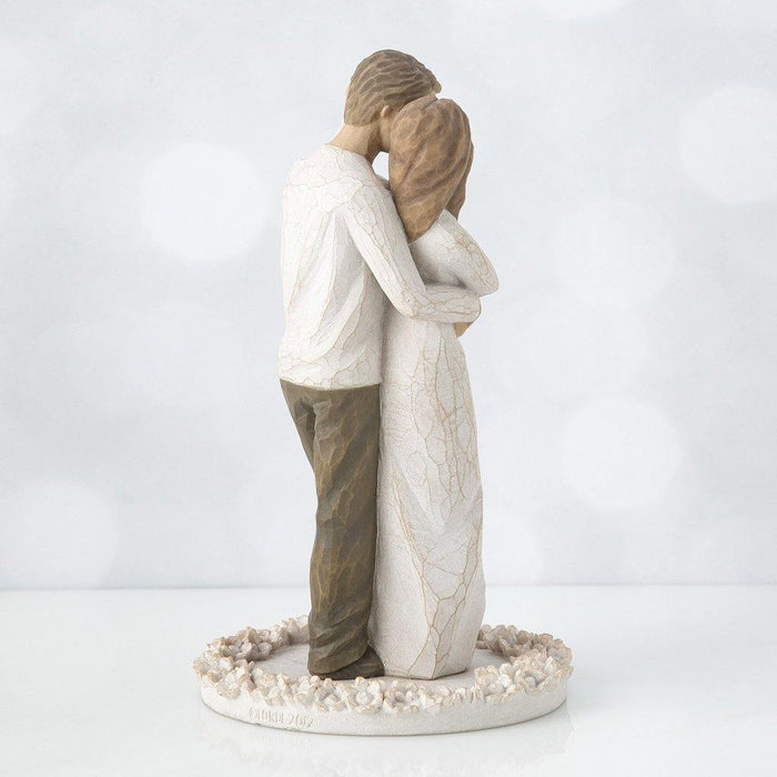 "Willow Tree Together Cake Topper figurine of embracing couple – romantic wedding and anniversary decoration"