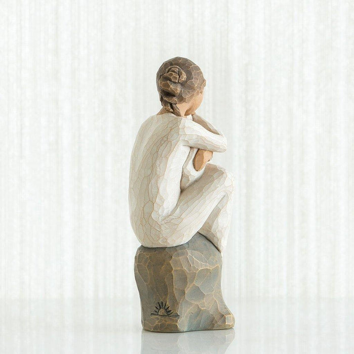 "Willow Tree Guardian figurine by Susan Lordi showing a mother protectively holding her child, hand-carved resin sculpture symbolizing nurturing love and protection"