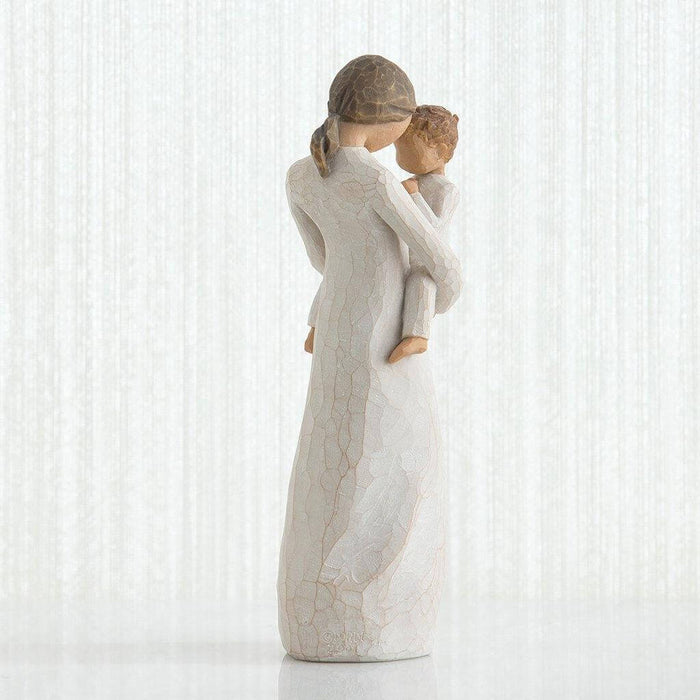 "Willow Tree Tenderness figurine featuring a mother lovingly holding her baby in a soft embrace – hand-carved sculpture by Susan Lordi, perfect gift for new moms and Mother’s Day"