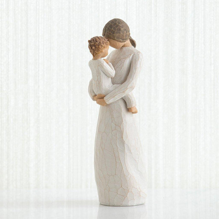 "Willow Tree Tenderness figurine featuring a mother lovingly holding her baby in a soft embrace – hand-carved sculpture by Susan Lordi, perfect gift for new moms and Mother’s Day"