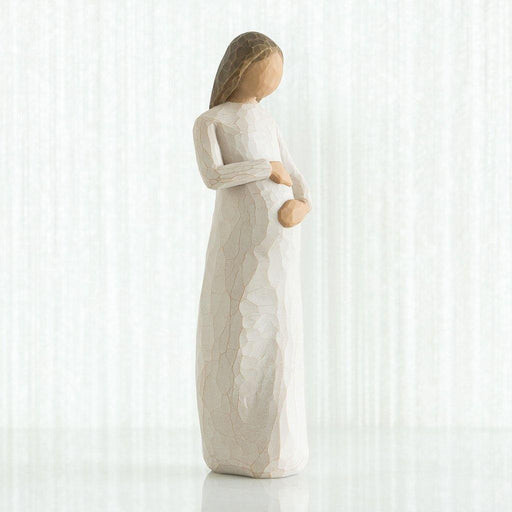 "Willow Tree Cherish figurine by Susan Lordi – hand-carved resin sculpture of an expectant mother symbolizing pregnancy, motherhood, and new beginnings"