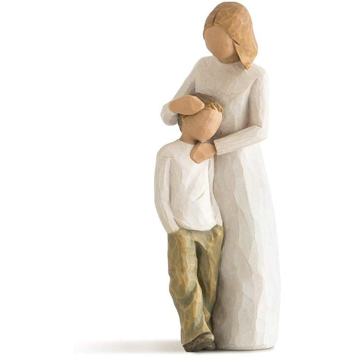 "Willow Tree Mother and Son – Resin figurine of mom with son - Willow tree nearby"