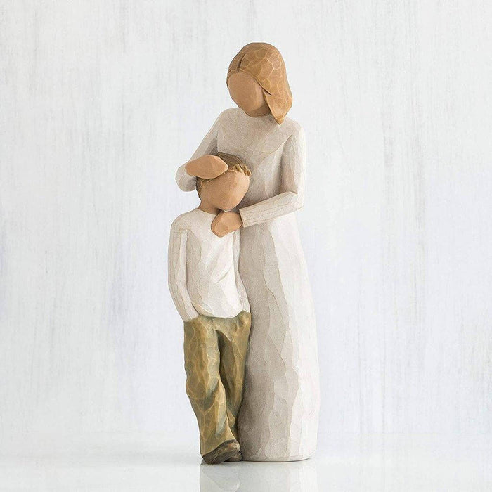 "Willow Tree Mother and Son – Resin figurine of mom with son - Willow tree nearby"