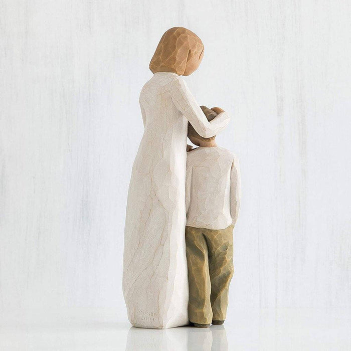 "Willow Tree Mother and Son – Resin figurine of mom with son - Willow tree nearby"