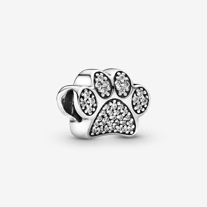 "PANDORA : Sparkling Paw Print Charm -"