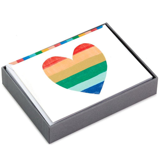 "Hallmark : Rainbow Heart Blank Note Cards, Box of 10 -"
