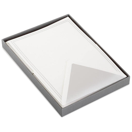 "Hallmark : Double Silver Border Stationery Set, Box of 20 -"